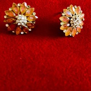 pink crystal earrings